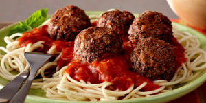 Photo de la Recette: Boulettes Végé à L’ail et au Parmesan sur Spaghetti