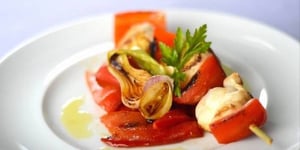 Photo de la Recette: Brochette de Lotte et Poivron Rouge