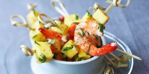 Brochettes aux Crevettes et Mangue au Miel