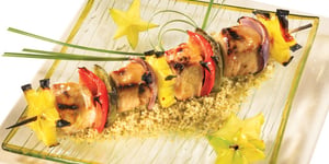 Photo de la Recette: Brochettes de Porc aux Fruits Exotiques