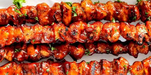 Brochettes de Poulet à la Sauce BBQ