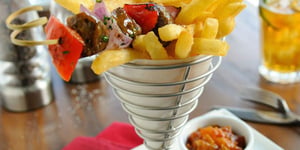 Photo de la Recette: Brochettes-goûter avec Frites