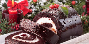 Bûche au Chocolat Mascarpone et Vanille