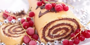 BÛCHE DE NOËL POIRE-CHOCOLAT