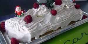 Bûche de Noël Chantilly et Framboises