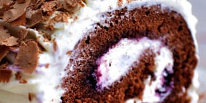 Photo de la Recette: Bûche Façon Forêt Noire (biscuit roulé)