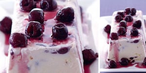 Photo de la Recette: Bûche Glacée au Chocolat Blanc et Griottes