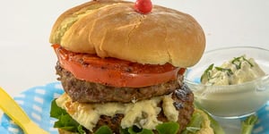 Photo de la Recette: Burger Double au Fromage Bleu