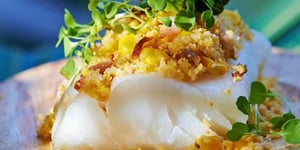 Photo de la Recette: Cabillaud à la semoule de Maïs et Manioc