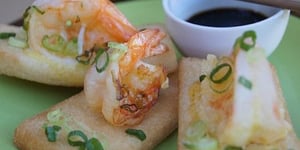 Photo de la Recette: CANAPÉS AUX CREVETTES (Chinoise)