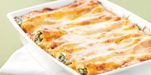 Photo de la Recette: CANNELLONI AU FROMAGE, AU POULET ET AU BROCOLI