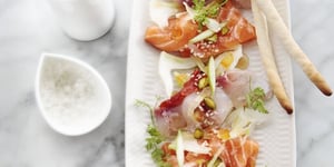 Photo de la Recette: CARPACCIO DE DORADE ET SAUMON D'ALBA PEZONE