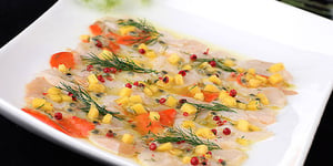 Photo de la Recette: Carpaccio de Saint-Jacques à la Mangue