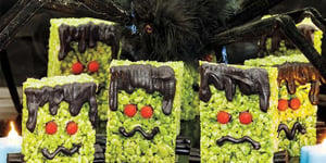 Carrés aux Rice Krispies Frankenstein