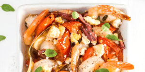 Photo de la Recette: Casserole de Crevettes Fromage Fetos et Tomates Rôties