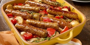 Photo de la Recette: Casserole de Légumes et de Saucisses Pur Porc