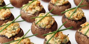 Photo de la Recette: CHAMPIGNONS FARCIS AU FROMAGE DE CHÈVRE