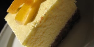 Photo de la Recette: Cheese Cake Léger Fromage Blanc à L’orange Fond Chocolaté