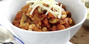 Photo de la Recette: Chili Végé aux Haricots Blancs et aux Champignons à la Mijoteuse