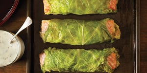 Chou Farci au Saumon et au Poireau