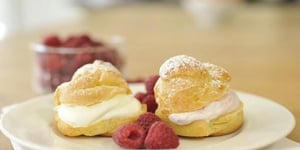 Photo de la Recette: Choux à la Crème au Citron et aux Framboises