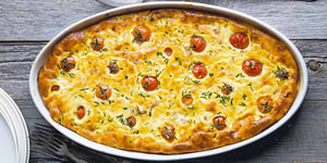 Photo de la Recette: Clafoutis aux Tomates Cerises et aux Lardons