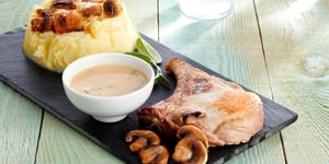 Photo de la Recette: Côte de Porc aux Champignons et Purée de Pommes de Terre