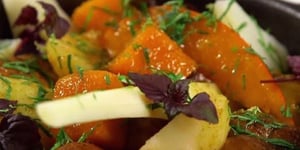 Photo de la Recette: Cocotte de Rognon de Veau aux Épices, Fricassée de Légumes Racines