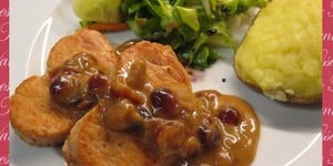 Photo de la Recette: Coeur de Porc aux Cramberries pour mon Valentin