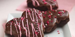 Coeurs en Brownies Glacés