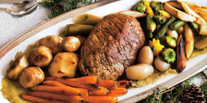 Confit D’épaule de Veau de Lait et ses Légumes Rôtis