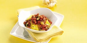 Photo de la Recette: Courge Spaghetti aux Tomates Cerises Grillées