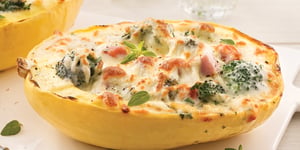 Photo de la Recette: Courge Spaghetti Farcie au Jambon et Brocoli