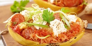 Courge Spaghetti Saucisse et Féta