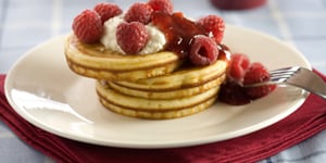 Photo de la Recette: Crêpes « dollar en argent » à la Sauce aux Framboises