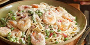 Photo de la Recette: Crevettes à la Carbonara