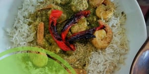 Photo de la Recette: Crevettes au Pesto, Coriandre, Lime & Crème Fraîche