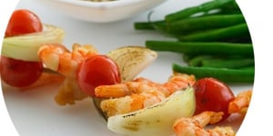 Photo de la Recette: Crevettes Épicées et Brochette de Légumes