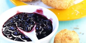 Photo de la Recette: Croquettes de Banane Sauce aux Bleuets