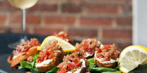 Crostinis de Bruschetta au Saumon Fumé
