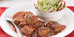 Photo de la Recette: Cubes de Boeuf Barbecue
