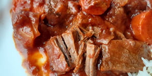 Photo de la Recette: Cubes de Boeuf Sauce Chili  (Mijoteuse)