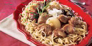 Photo de la Recette: Cubes de Veau aux Champignons Portobellos à la Mijoteuse
