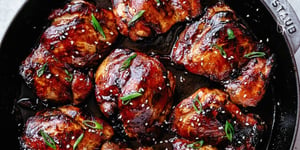 Cuisses de Poulet au Four au Soya et au Miel