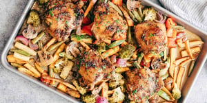 Cuisses de Poulet Balsamique au Miel avec Légumes