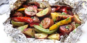 Photo de la Recette: Des Saucisses Avec Des Légumes Sur Le Barbecue