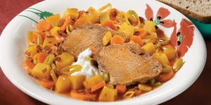 ÉPAULE DE VEAU BRAISÉE AUX LÉGUMES D’AUTOMNE