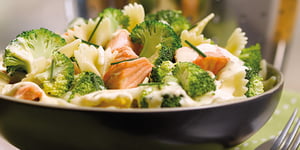Photo de la Recette: FARFALLE AUX BROCOLIS ET AU SAUMON