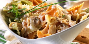 Photo de la Recette: Farfalles Tricolores aux Champignons et au Fromage