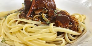 Photo de la Recette: Fettuccine Sauce Brun et Porc